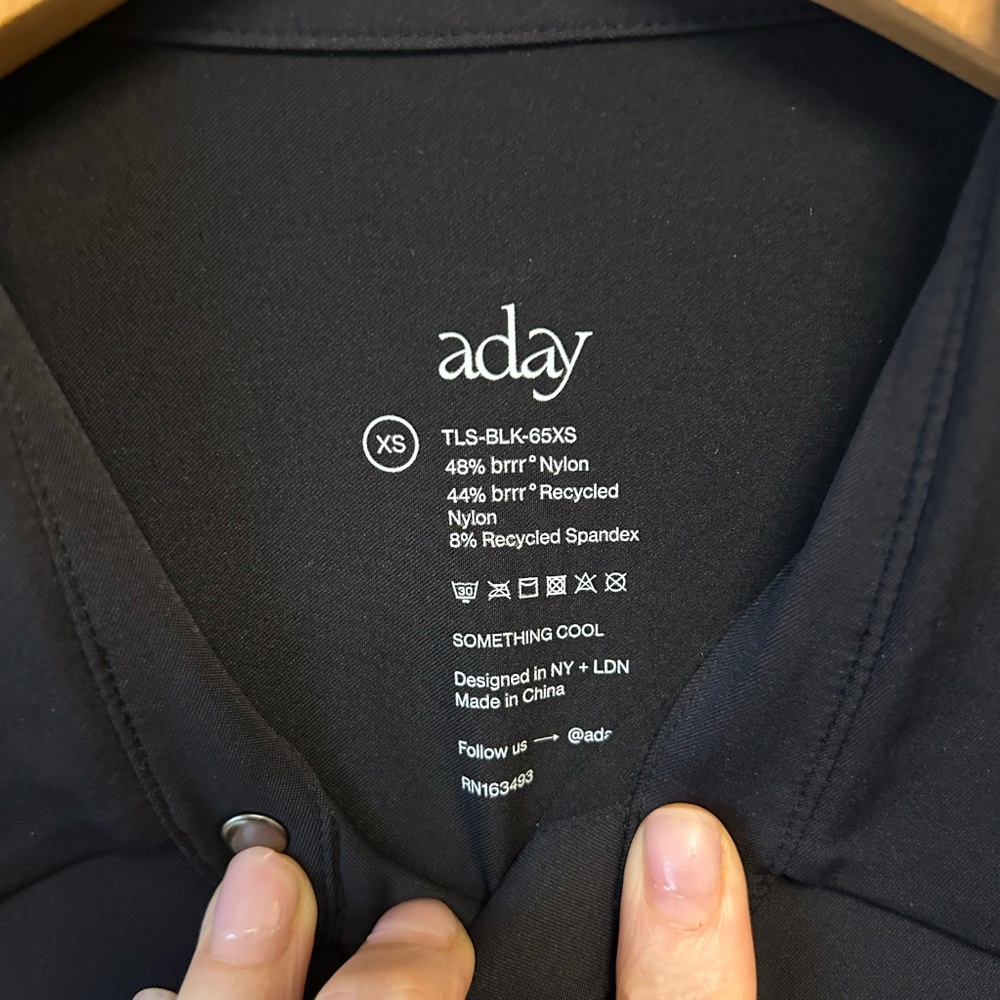 Aday Something Cool Button Down Black Xs Stretch … - image 2